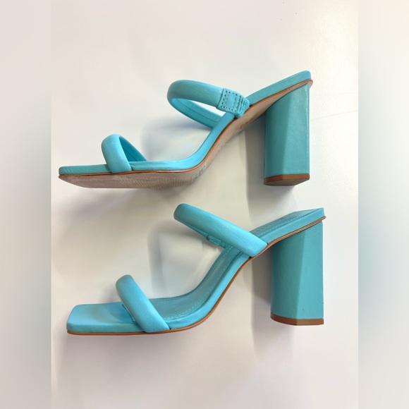 Schutz Ully Leather Block Heel Sandals sz 6.5 - Picture 10 of 12